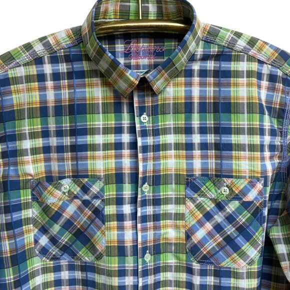 Luchiano Visconti‎ Plaid Cotton Modal Blend Button Down Shirt - Picture 4 of 9